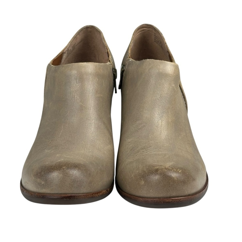 Kork-Ease Booties Womens 9M Holmes Ankle Wedge Side Zip Pebbled Leather Grey. - Picture 3 of 9